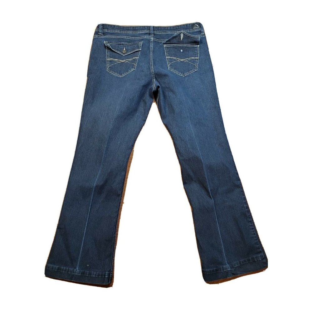 Jordache  womens BOOTCUT Flapped Pockets BLACK Denim  Jeans size 16 X 28